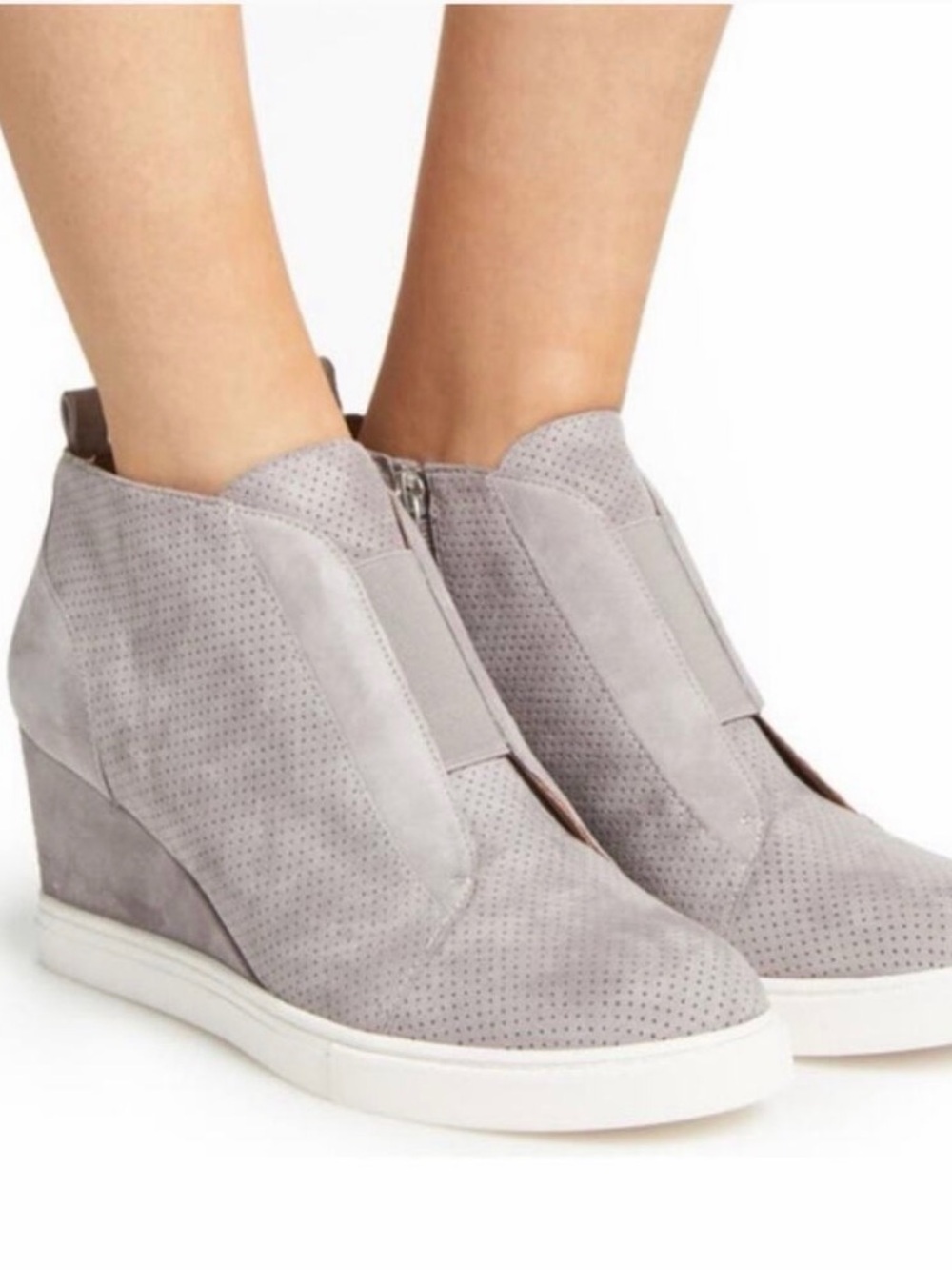 Women’s Linea Paola Grey Perforated Sneaker Bootie